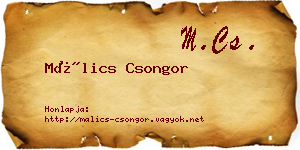 Málics Csongor névjegykártya